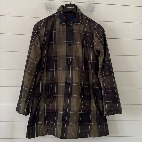 Barbour Size US 8 Reversible Derby Mac Water Wind Resistant Jacket in Navy/Plaid - Picture 4 of 17
